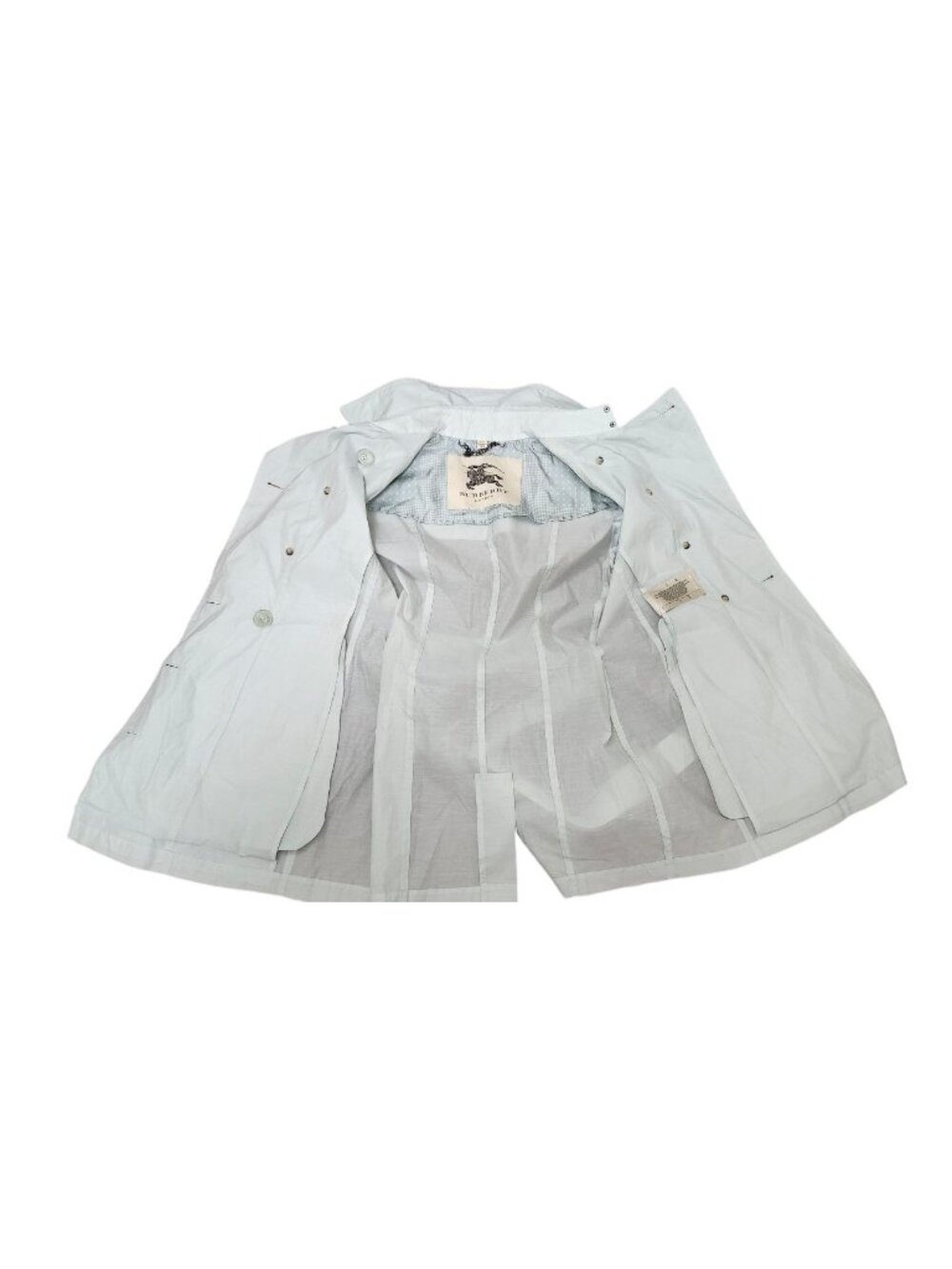 Burberry London Lightweight Cotton Silk Short Trench Coat Jacket US 8 UK 10 - Picture 9 of 16